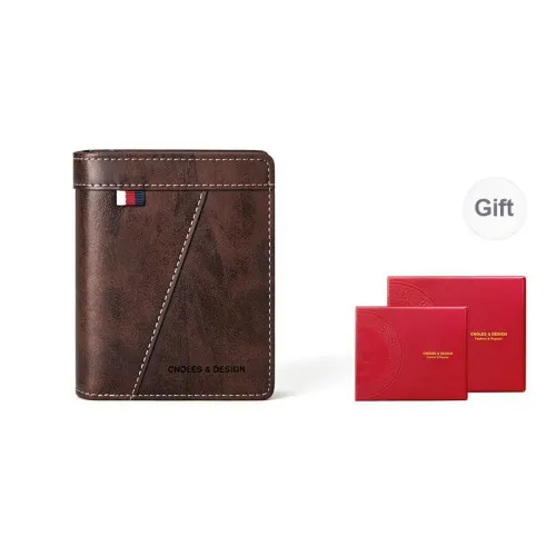 CNOLES Synthetic Leather Wallet Men's Ink Wash Brown