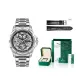 Premium Gift Square Box-Silver Case White Dial Silver Steel Band
