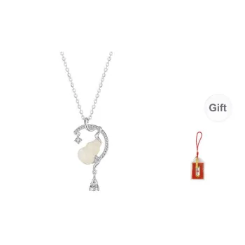 LUXLINE Hetian Jade Necklaces Pale Greenish White Jade Women's