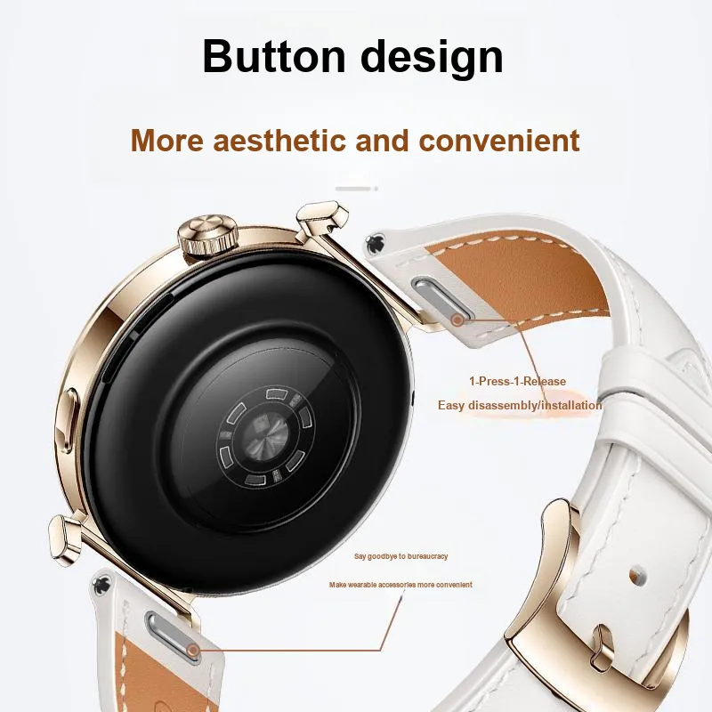 IBOANN Huawei Compatibility Watch Band 21.5cm Cowhide Leather Material-10