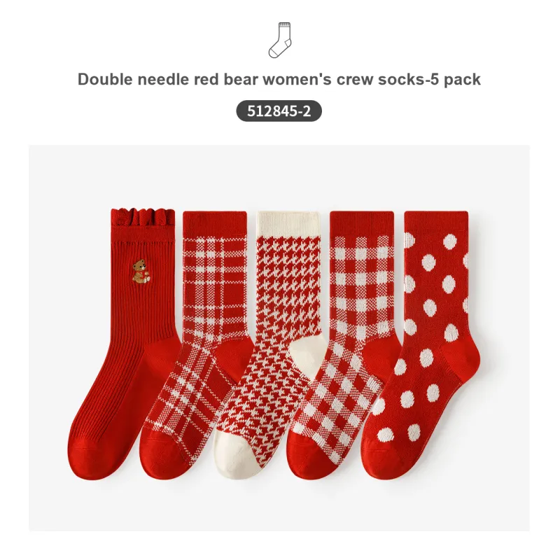 Caramella Mid Calf Socks Women's 5 Pack-5