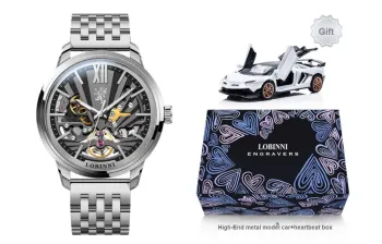 LOBINNI L Automatic Mechanical Movement Watch Men's Watches Cut Out Dial