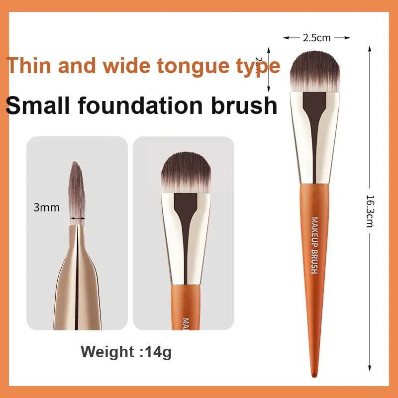 GECOMO Tongue Shaped Foundation Brush+Oil Absorbing Paper Combination, Built in Mirror Powder Puff, Makeup Tool-5