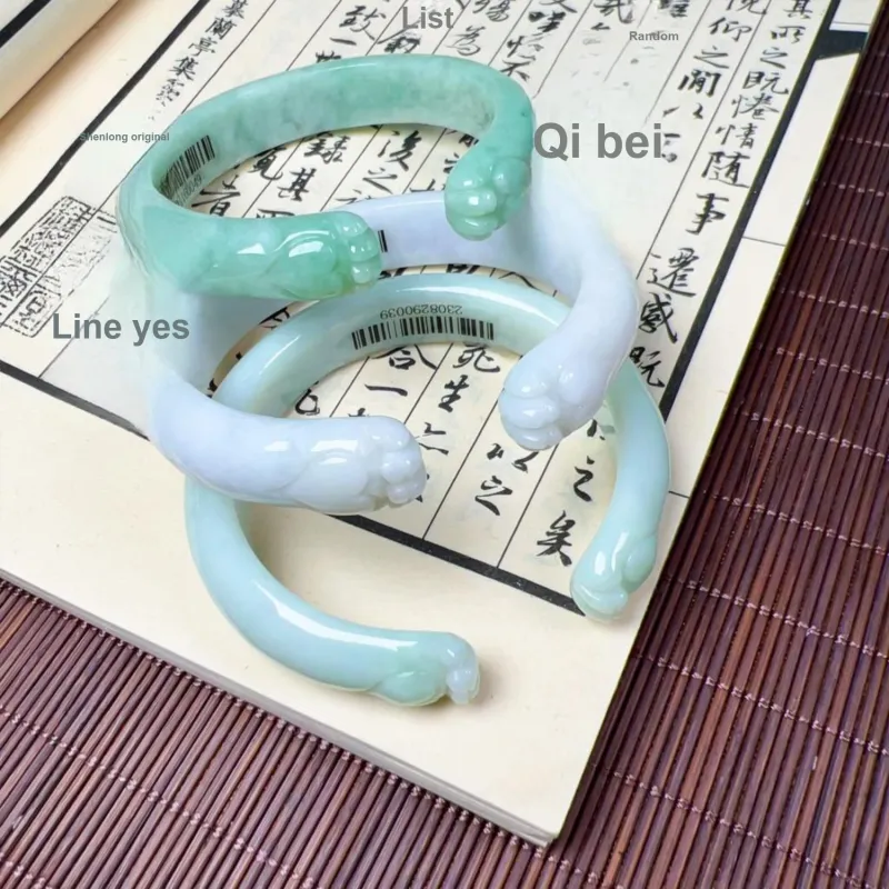 SIYIJIA Bean Type Jadeite Bangles Unisex-2