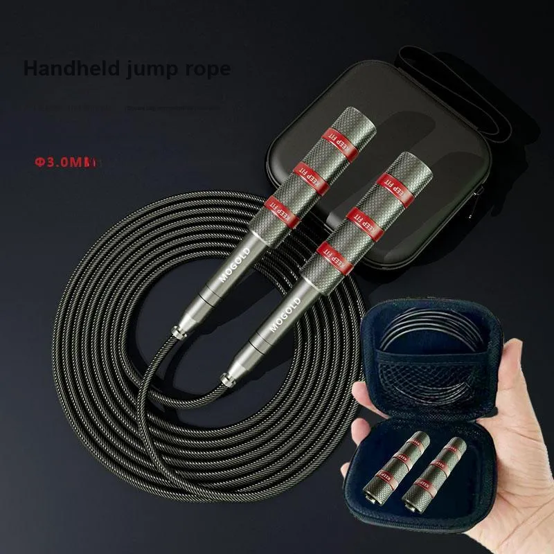 MOGOLD Fitness Training Non Countable Jump Ropes Adults Handle Material Aluminum Alloy, Rope Material PU+Steel Wire 3m-13