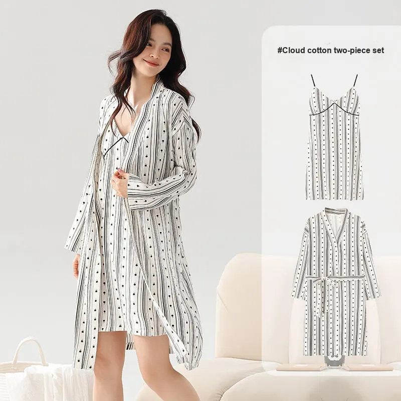 Pretty Lady Pajama Set Women's Black White-4