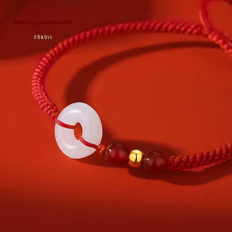 Fu Ru Ji Hetian Jade Bracelets White Jade Unisex-1