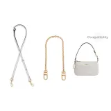 Coach Glacier White 1.1cm Width Plain Weave Gold Buckle 90-120cm+Free Decorative Chain 40cm