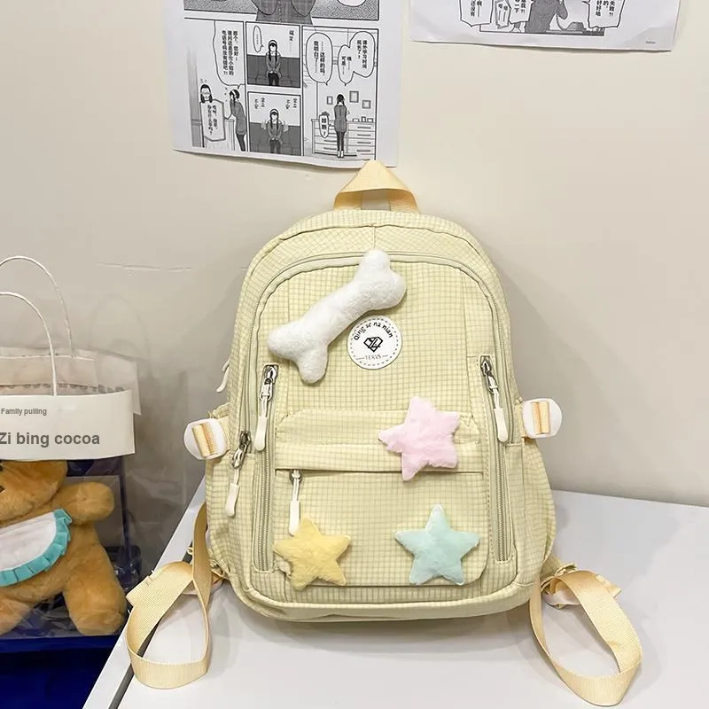 Yalu Nylon Backpack Women's White/Gray/Purple/Green/Yellow-24