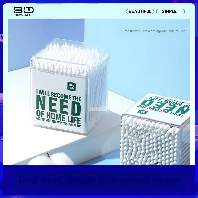 BEILANDE Long Staple Cotton Degreased Multifunction Skin Friendly Dual Head Design Cotton Swab 200pcs/box-1