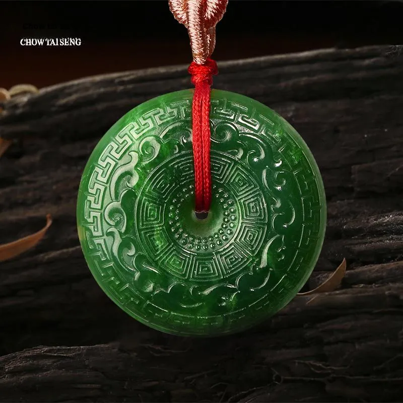 CHOW TAI SENG Hetian Jade Collarbone Chain Necklace A Trendy And Luxurious Gift For The Fashion Conscious Jasper Unisex-2