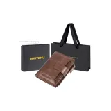 Coffee-Trifold Style (Vintage Top Grain Leather)-Anti-Skimming