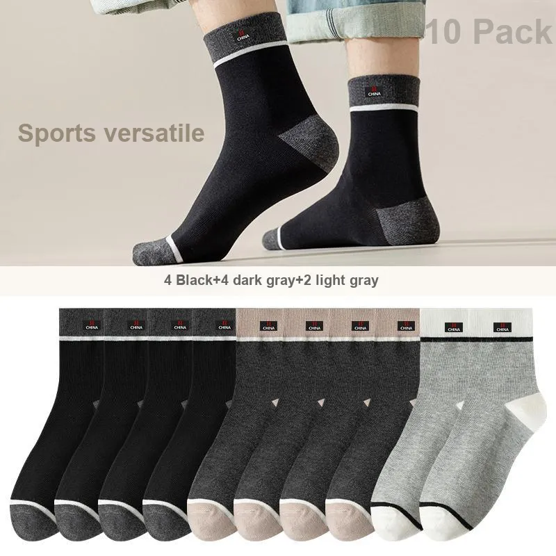 Lan Miao Mid Calf Socks Men's 10 Pack-3