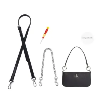 Cow Leather Bag Shoulder Strap Women's Black