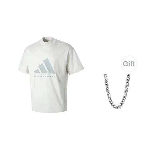 Adidas T-Shirts Unisex Light Gray+Necklaces