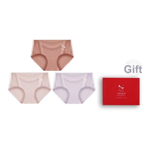 RED DRAGONFLY Хлопковые трусы женские 3 штуки набор в подарочной коробке