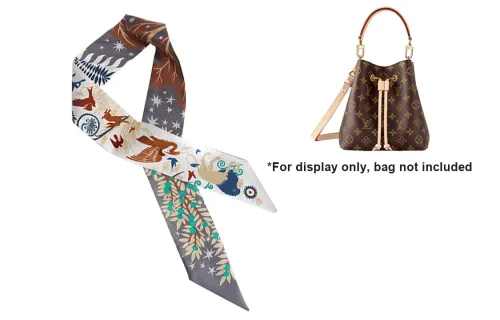 Ingenuity Handmade Bag Straps Double Sided Print Silk Scarf