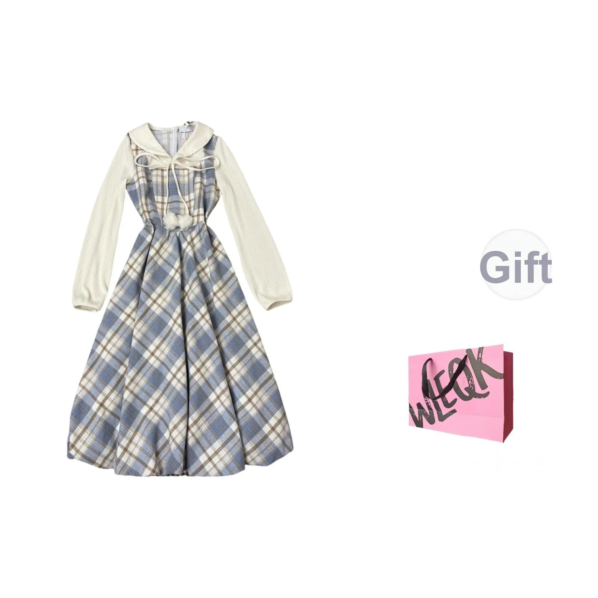 WLEQK Длинное платье с длинными рукавами женское