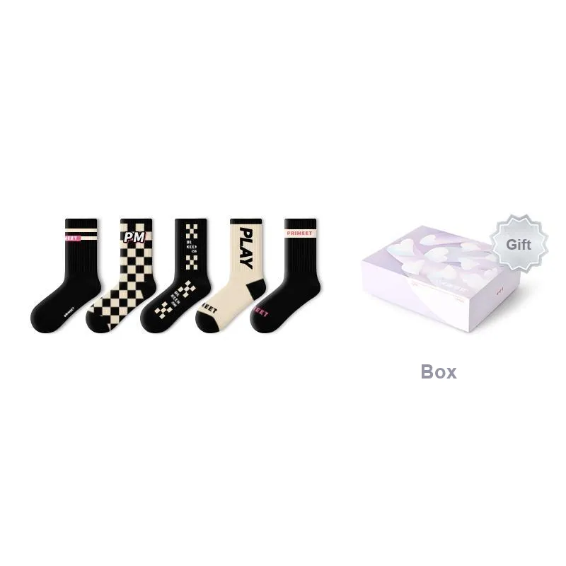 Primeet Mid Calf Socks Unisex 5 Pack-10