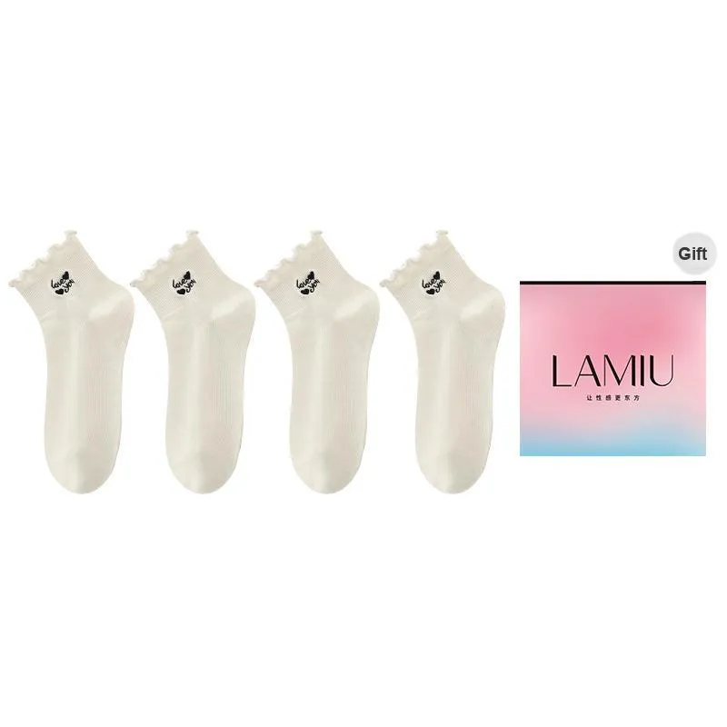 Lan Miao Mid Calf Socks Women's Shopping Bag 4 Pack-0