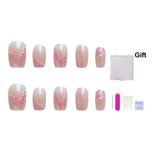 ORANOT Позолоченный Элегантность Trendy Versatile False Nail Средний LADDER Розовый Градиентный 24мм