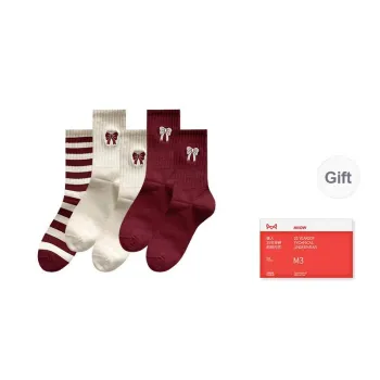 MIIOW Trend Party Series Mid Calf Socks Women's Shopping Bag Combo Set
