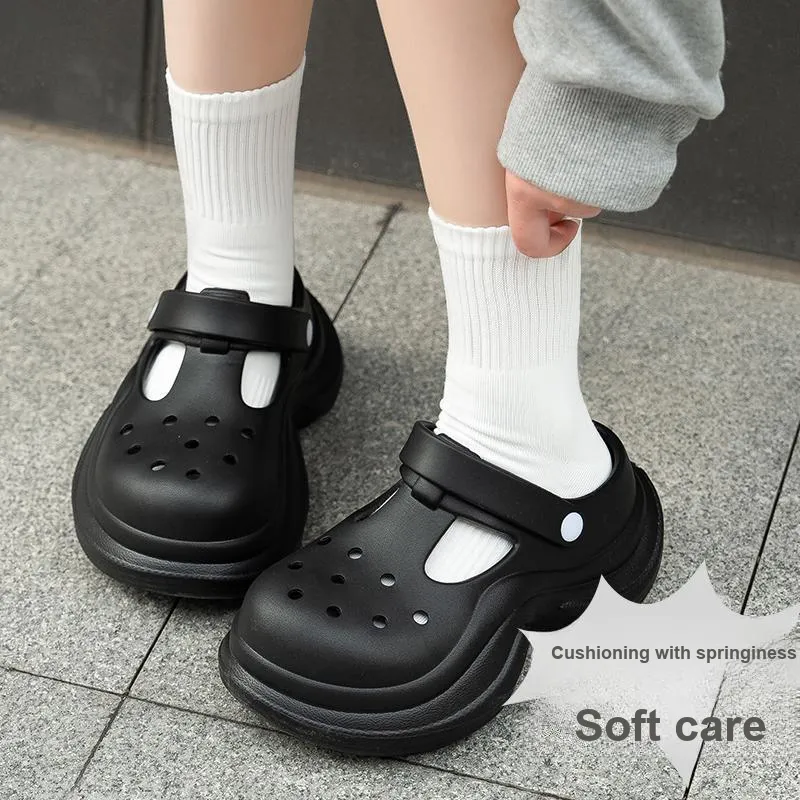 LATE TIME Summer Waterproof Fashion Versatile Anti Collision Closed Toe Slippers-2