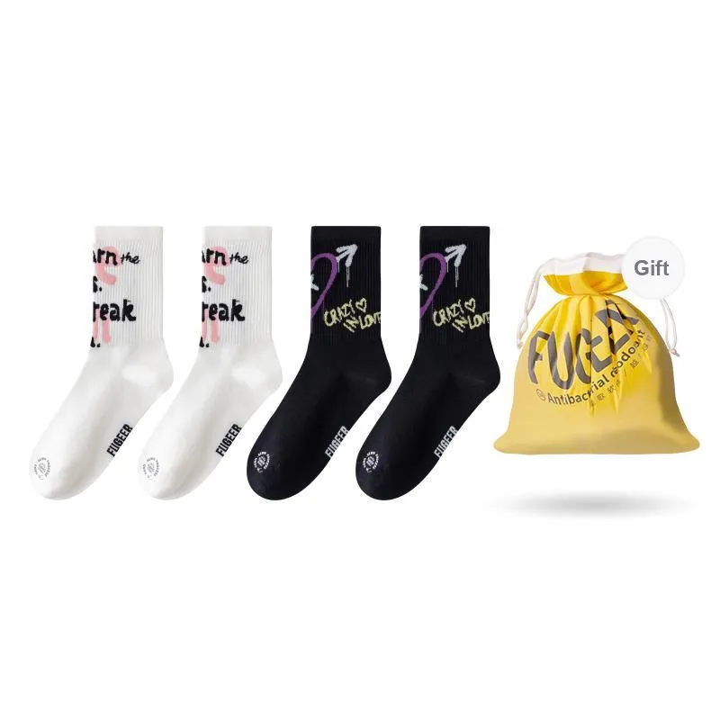 FUGEER Mid Calf Socks Women's 4 Pack-14