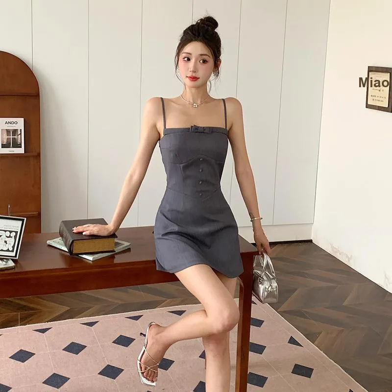 Mu Xiao Xin Slip Dresses Women's Gray-4