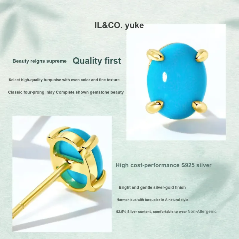 IL&CO. Turquoise Stud Earrings Women's-5