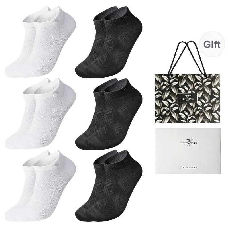 SEPTWOLVES Ankle Socks Spring/summer Models Men's 6 Pairs Gift Box Packaged-8