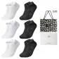 6 Pack Box Included (3 Black, 3 White) Mesh Breathable/3A Antibacterial/Diamond Pattern Jacquard