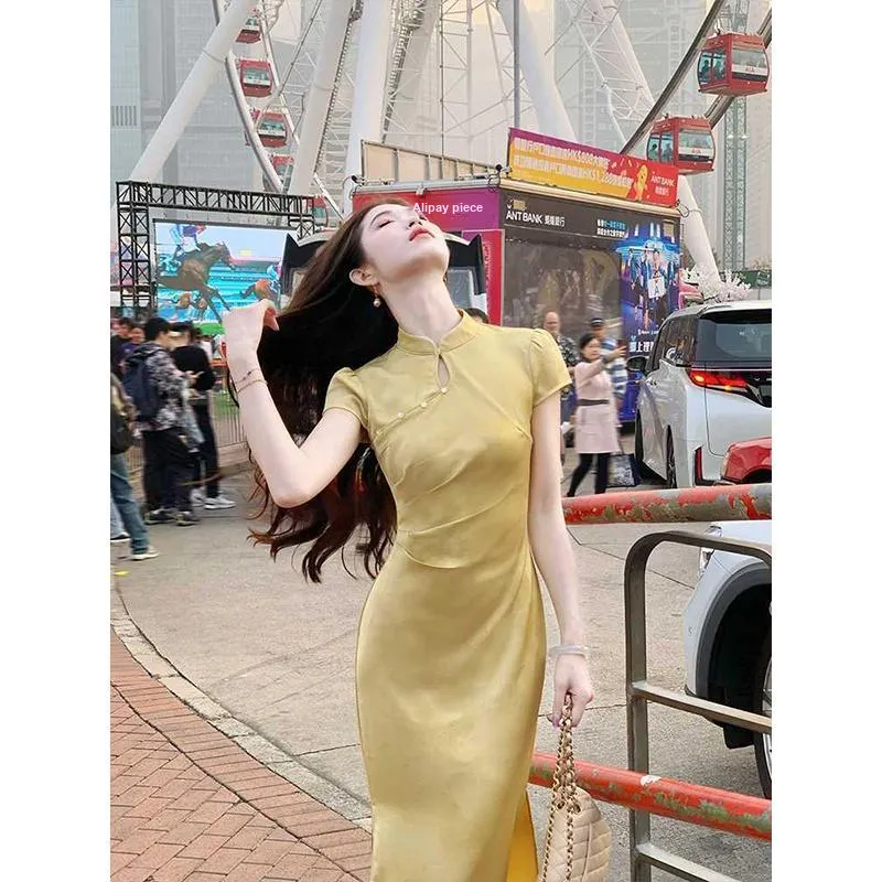 EFCR Cheongsams Women's Yellow-4