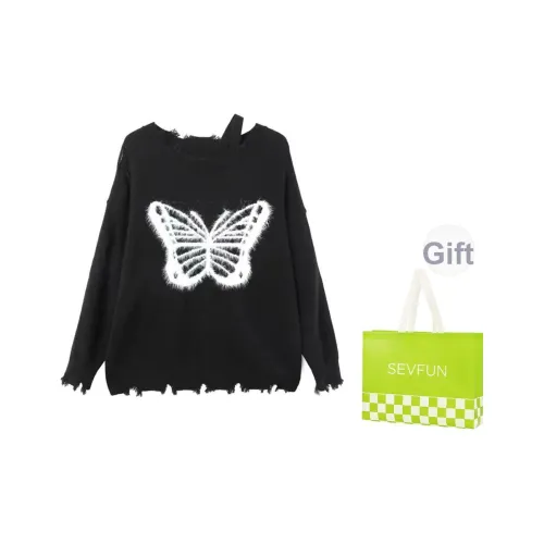 7 SEVFUN Черные Женские Свитера