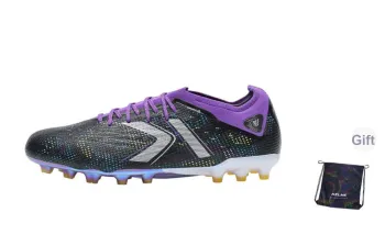 KELME Cushioning Wear-Resistant Rebound Soccer Shoes Unisex Black Purple