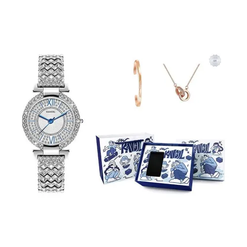 KANGOL Кварцевый механизм ремешок из нержавеющей стали женские часы белый циферблат