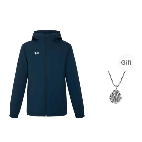 Under Armour Puffer Jacket Men's Collegiate Blue Includes Necklace
