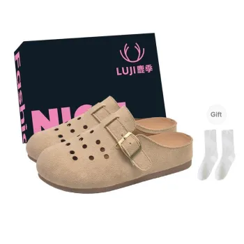 Luji Rubber Sole Cut Out Quiet Abrasion Resistant Closed Toe Slippers Women's