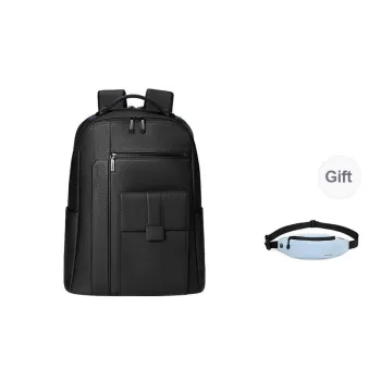 PIERRE CARDIN Top Grain Cow Leather Backpack Large Size Men's Black