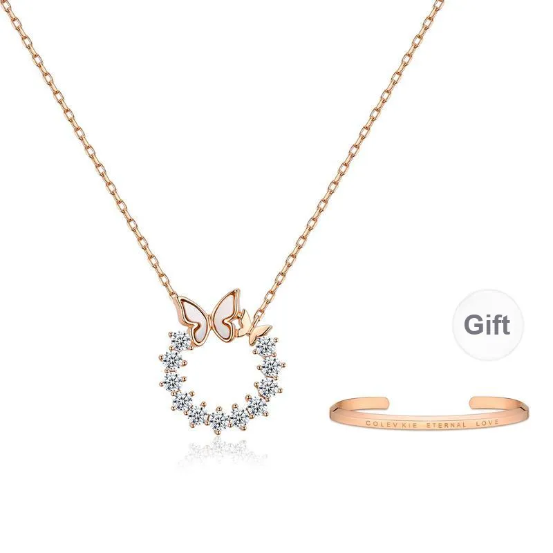 Colev Kie S925 Silver Luxury Niche Design Necklaces Women's Gold-13