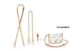 [Smaller Bag Modified Set]Cow Leather Crossbody Shoulder Strap+Decorative Chain+Modified Buckle