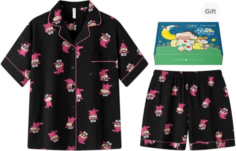 Gongdie x LABIXIAOXIN,LIANMINGKUAN Pajama Set Women's Gift Box Set Black-0