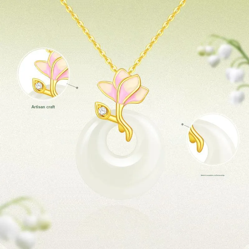 JINLIUFUJIXIANG Necklaces White Jade/Pale Greenish White Jade Unisex-3