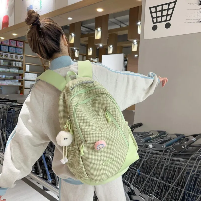 URBAN FOREST Nylon Backpack Regular Unisex Black/Pink/Green/Blue-10