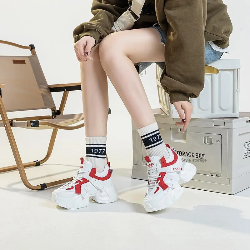 Ruomini Anti Slip And Wear Resistant Height Increasing Low Top Chunky Sneakers Women's-9