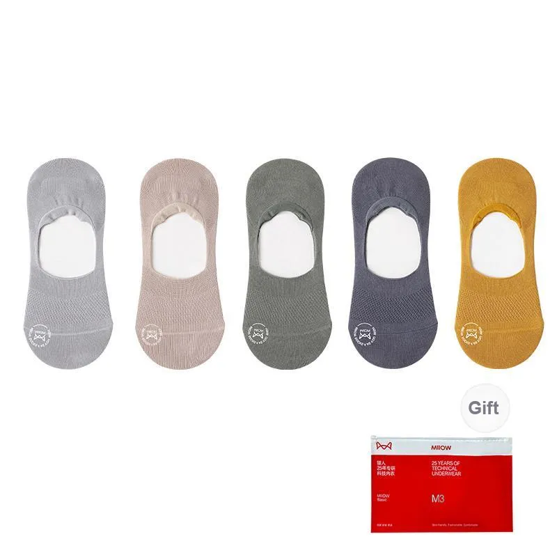 MIIOW Cool One Summer Series No Show Socks Men's Shopping Bag 5 Pack-38