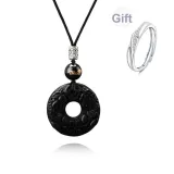 "Snake Brings Fortune" Obsidian - Pi Xiu Peace Lock Necklaces