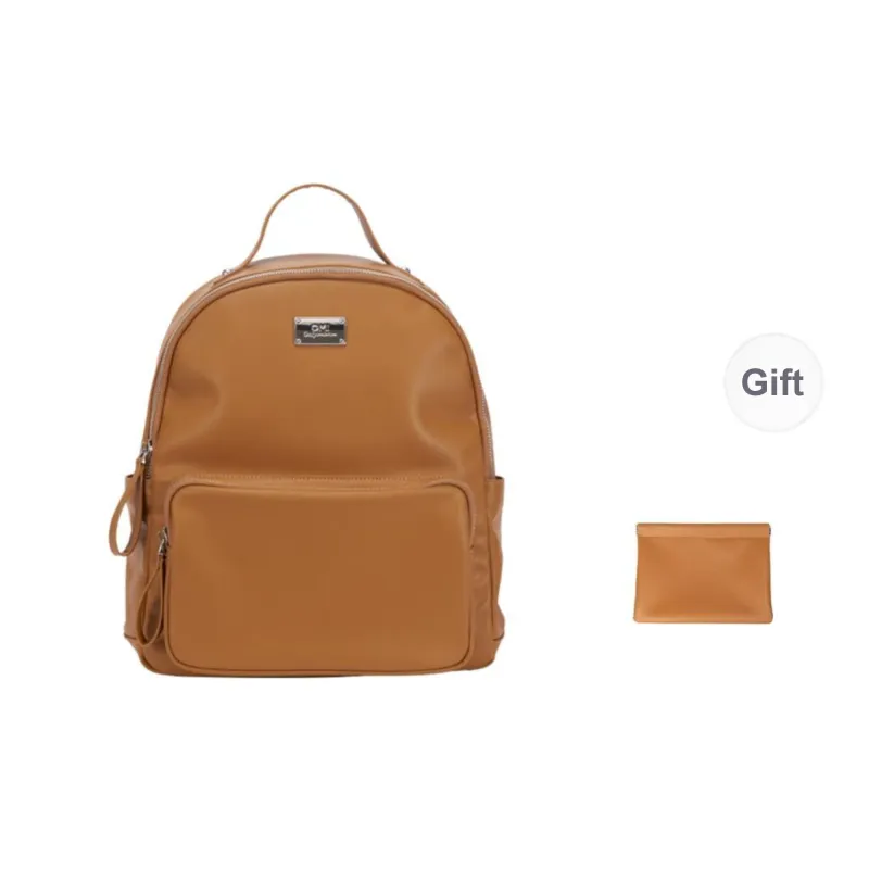 OMI PU Laptop Backpack Women's Black/Milk White/Khaki/Blue-3
