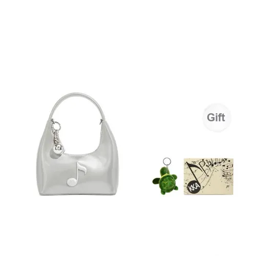 KKA PU Laminated Textile Handbags Shoulder Bag Crossbody Bag Regular Women's Silver/Black/White