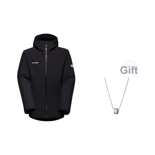 MAMMUT Водонепроницаемый Ветрозащитный And Дышащий Ветровка Унисекс Черный С ожерельем